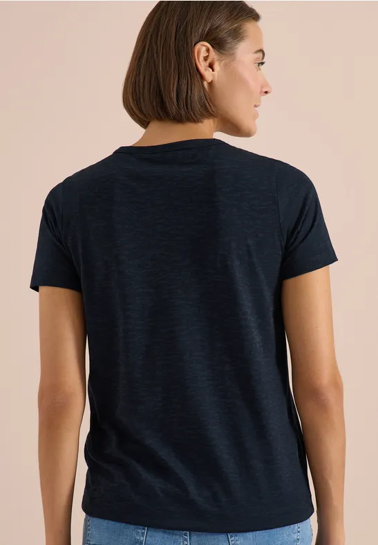 Shirt met korte mouwen en burn-out look universal blue