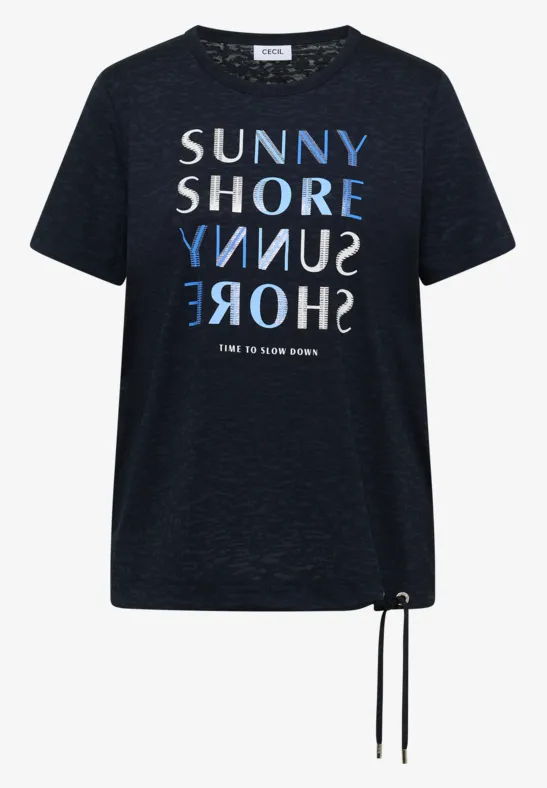 Shirt met korte mouwen en burn-out look universal blue