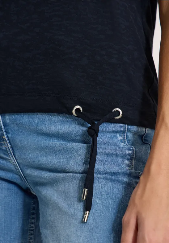 Shirt met korte mouwen en burn-out look universal blue