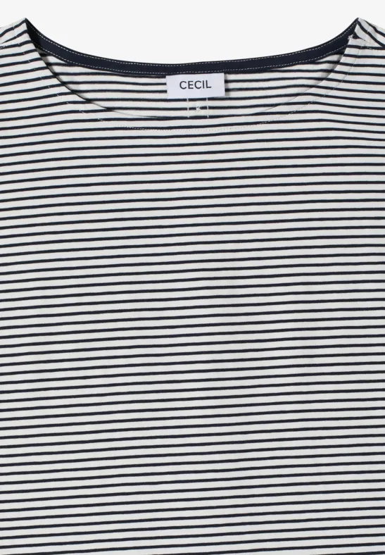 Kurzarm Shirt mit Boatneck und Knöpfen universal blue