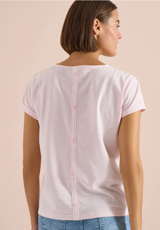 Kurzarm Shirt mit Boatneck und Knöpfen light blush rose