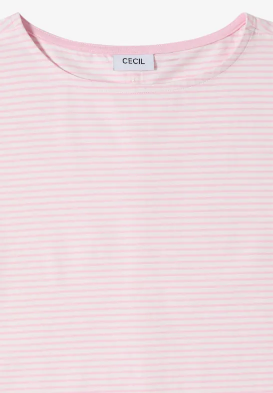 Kurzarm Shirt mit Boatneck und Knöpfen light blush rose