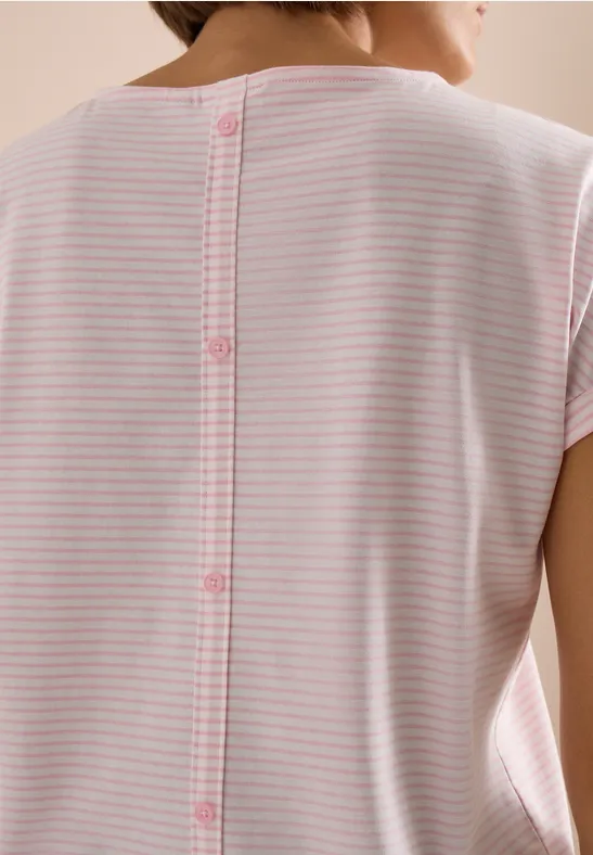 Kurzarm Shirt mit Boatneck und Knöpfen light blush rose