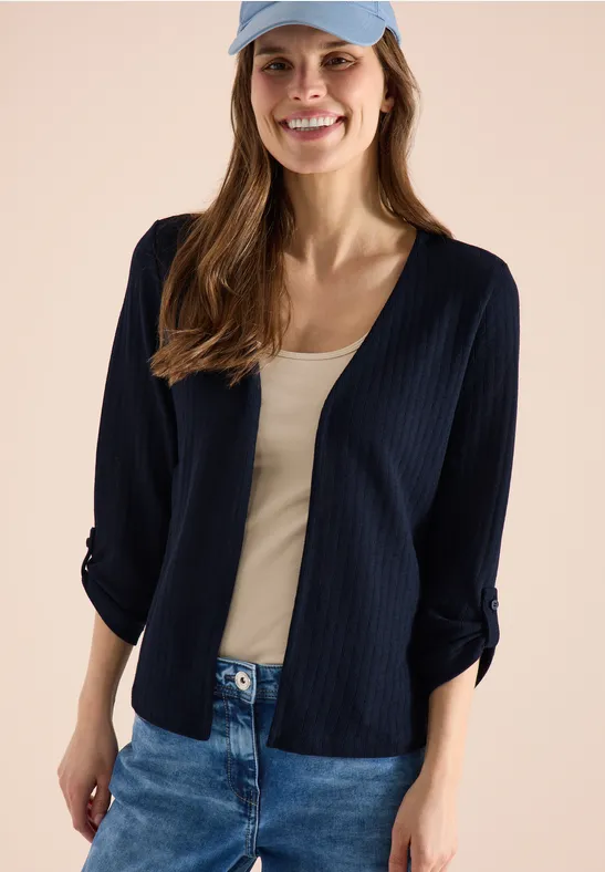Vest met 3/4 mouwen in een gebreide look universal blue