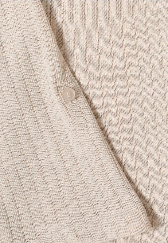 Veste à manches 3/4 en tricot pearl beige