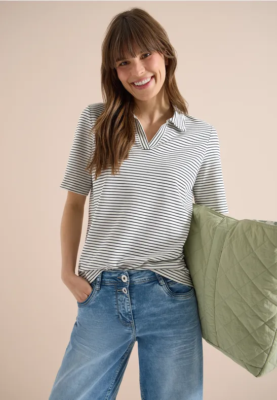 Kurzarm Poloshirt mit Streifen universal blue