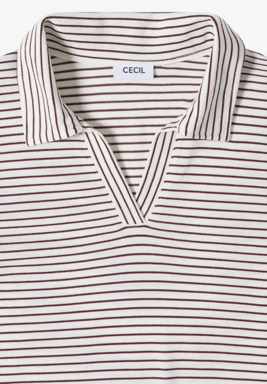 Kurzarm Poloshirt mit Streifen sweet grape red