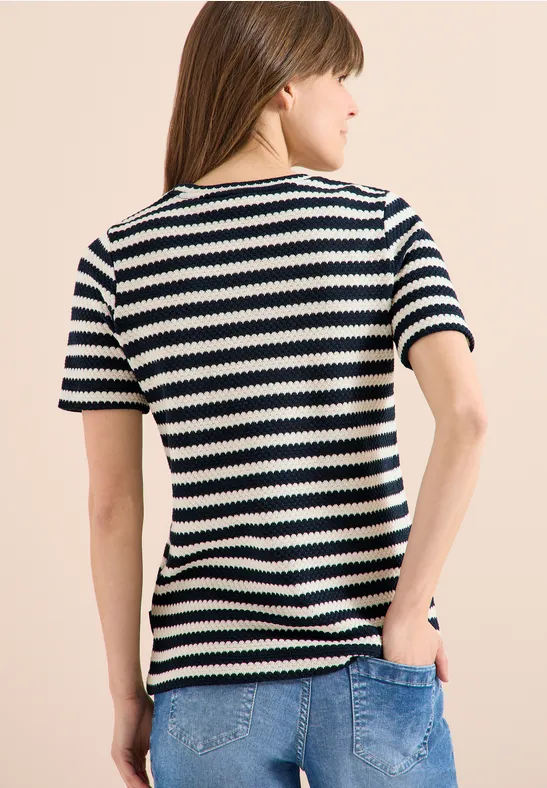 T-shirt à col rond en look ajouré universal blue