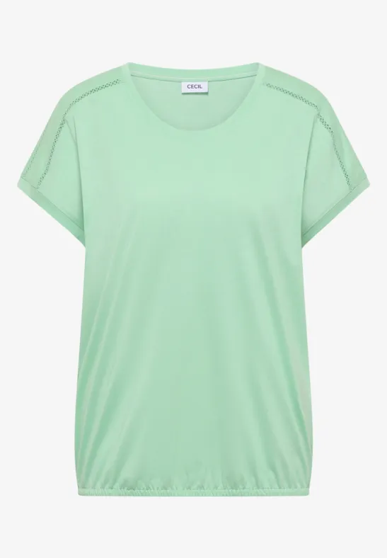 Hellgrünes kurzärmeliges T-Shirt mit lockerem Schnitt