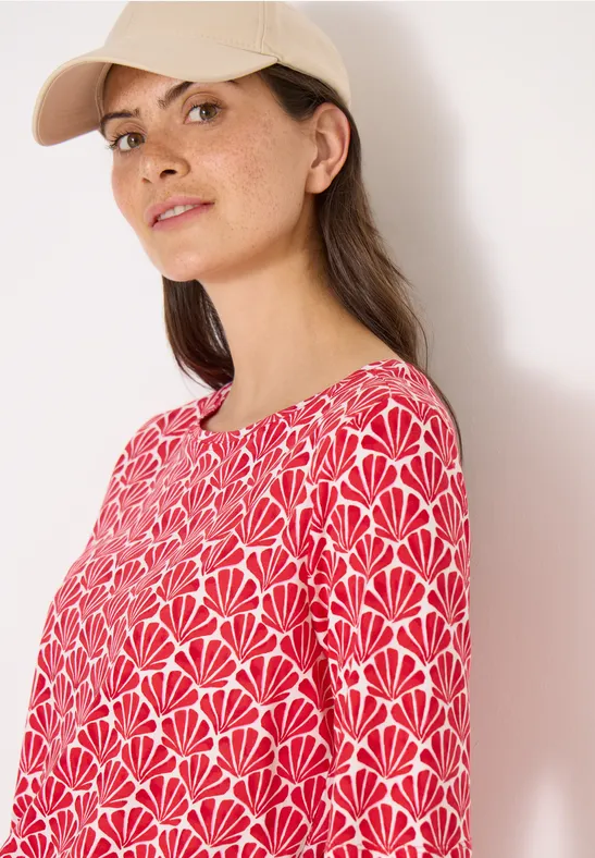 T-shirt à col rond avec imprimé coquillage glazed apple red