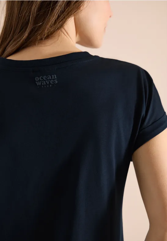 T-shirt à col fendu en forme de tunique universal blue