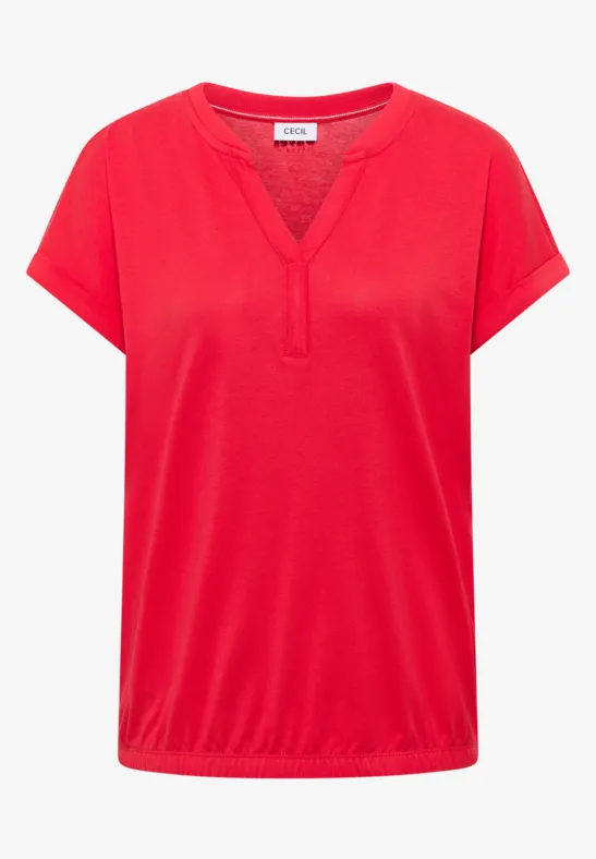 Shirt mit Split Neck im Tunika-Look glazed apple red