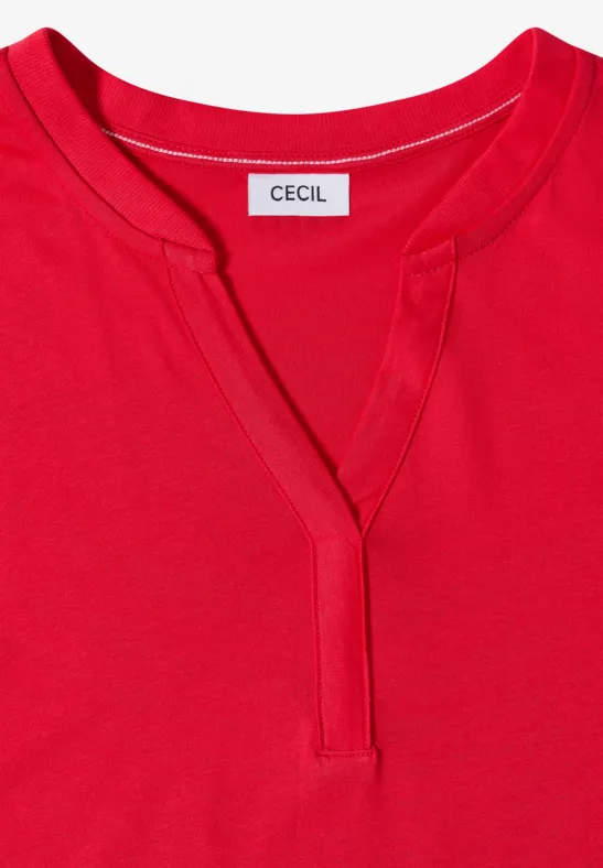 Shirt mit Split Neck im Tunika-Look glazed apple red