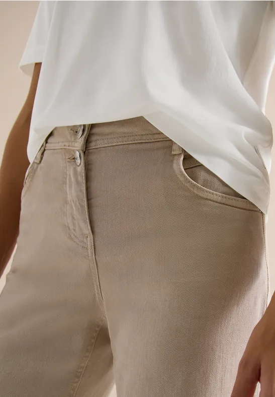 T-Shirt mit Rippdetails vanilla white