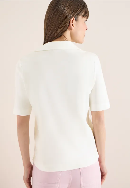 Polo à manches courtes en couleur unie vanilla white