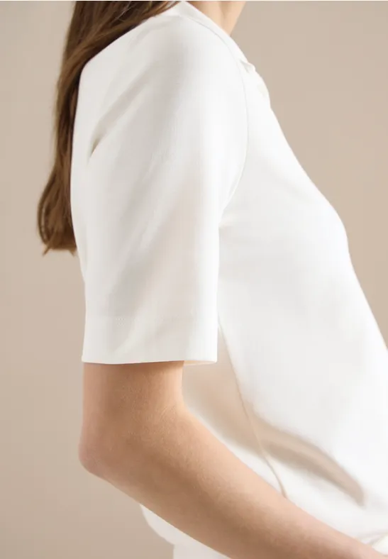 Polo à manches courtes en couleur unie vanilla white