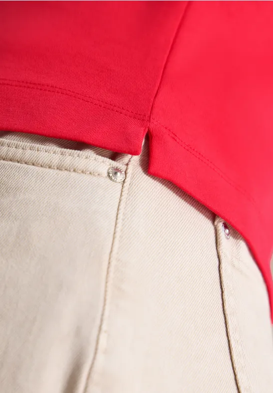 Polo à manches courtes en couleur unie glazed apple red