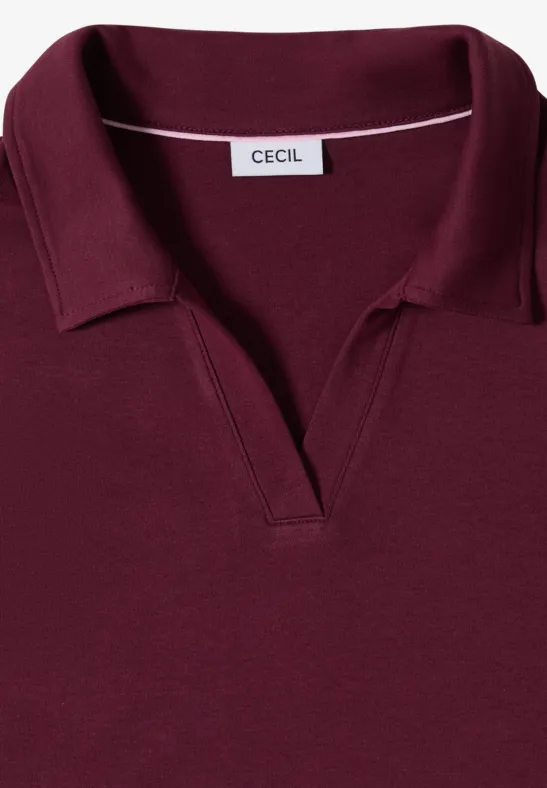 Polo à manches courtes en couleur unie sweet grape red