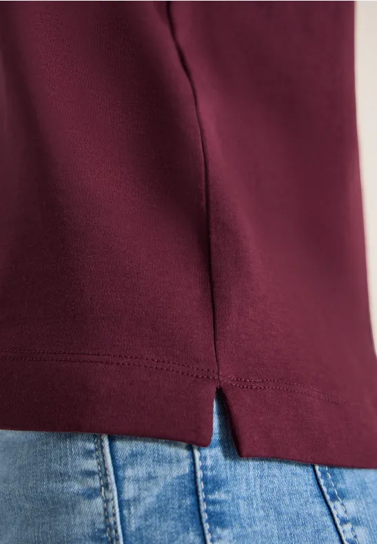 Polo à manches courtes en couleur unie sweet grape red