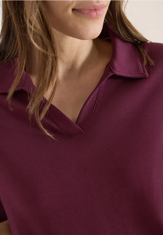 Polo à manches courtes en couleur unie sweet grape red