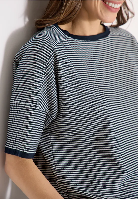 Shirt mit Boatneck und Struktur universal blue