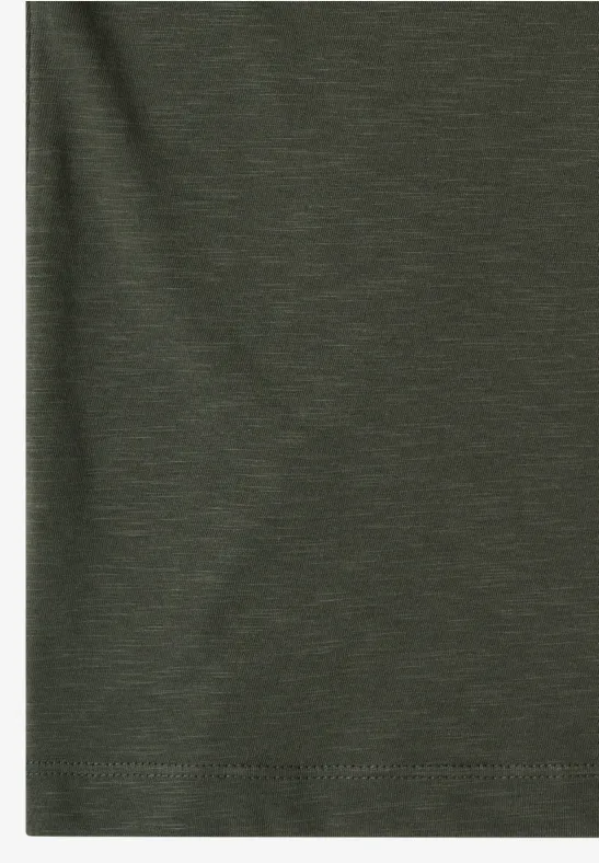 T-shirt à manches courtes avec encolure en U khaki