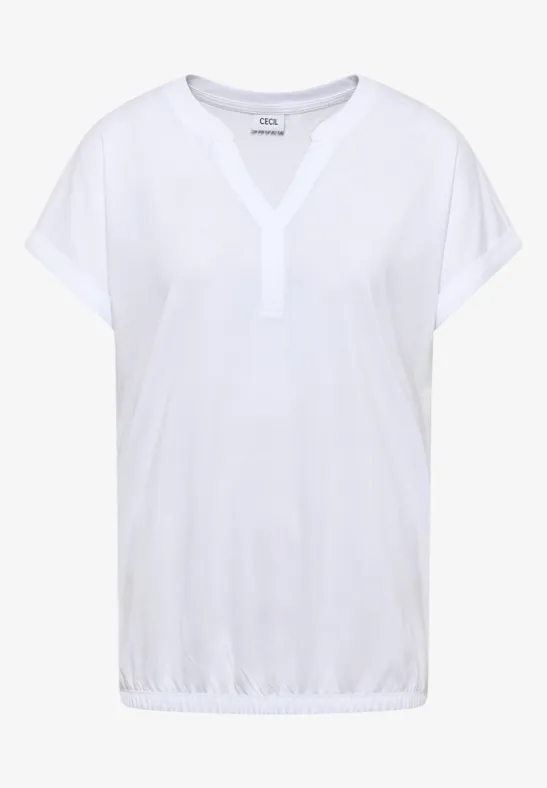 Kurzarm Shirt im Tunika-Look White