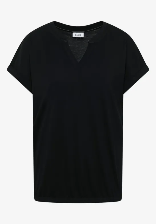 Shirt met korte mouwen in tuniekstijl Black