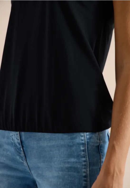 Shirt met korte mouwen in tuniekstijl Black