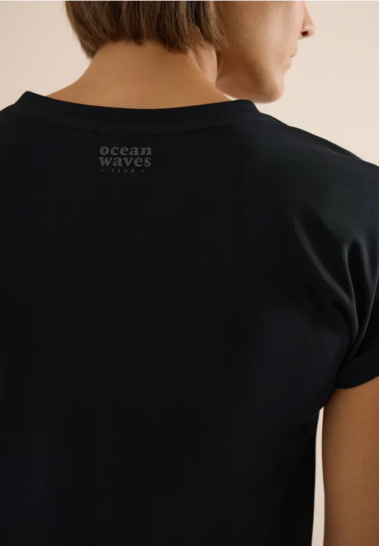 Shirt met korte mouwen in tuniekstijl Black