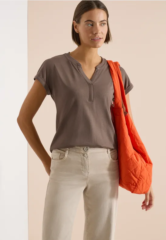 Kurzarm Shirt im Tunika-Look urban taupe