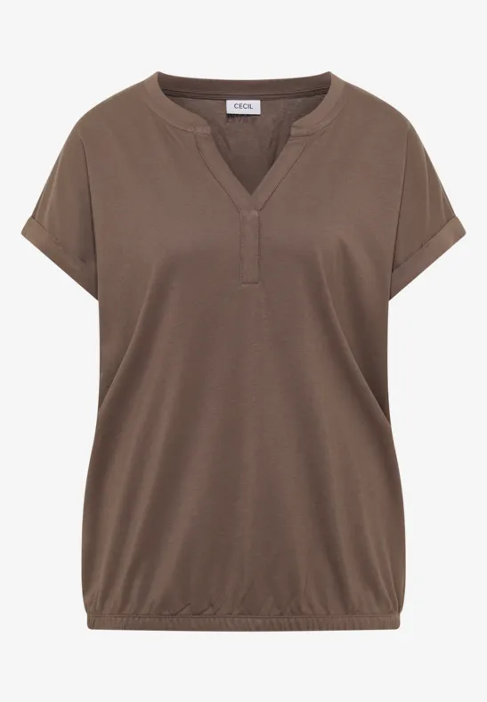 Kurzarm Shirt im Tunika-Look urban taupe