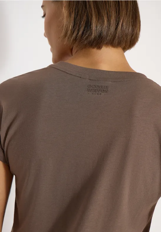 Kurzarm Shirt im Tunika-Look urban taupe