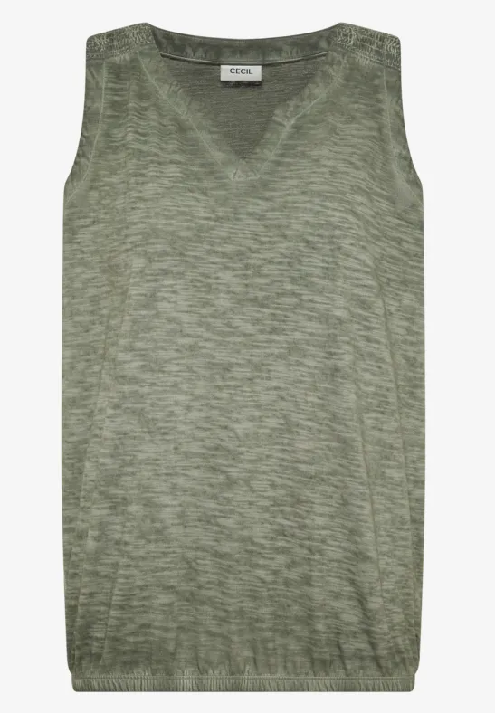 Mouwloos gebreid topje in lichtgroen