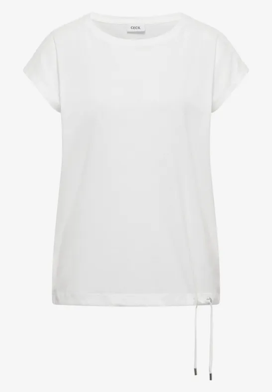 T-Shirt mit Crochet-Details vanilla white