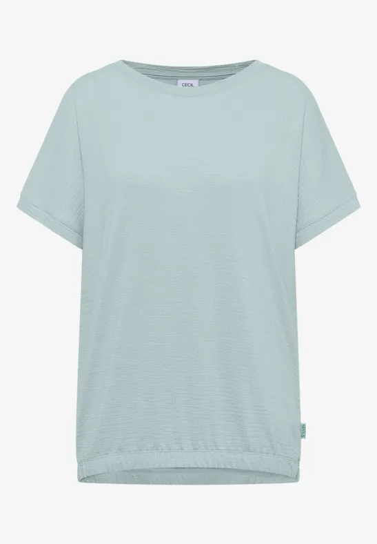 Locker geschnittenes, pastellgrünes Shirt mit kurzen Ärmeln