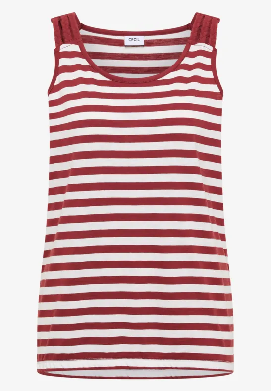 Rotes und weißes gestreiftes ärmelloses Top