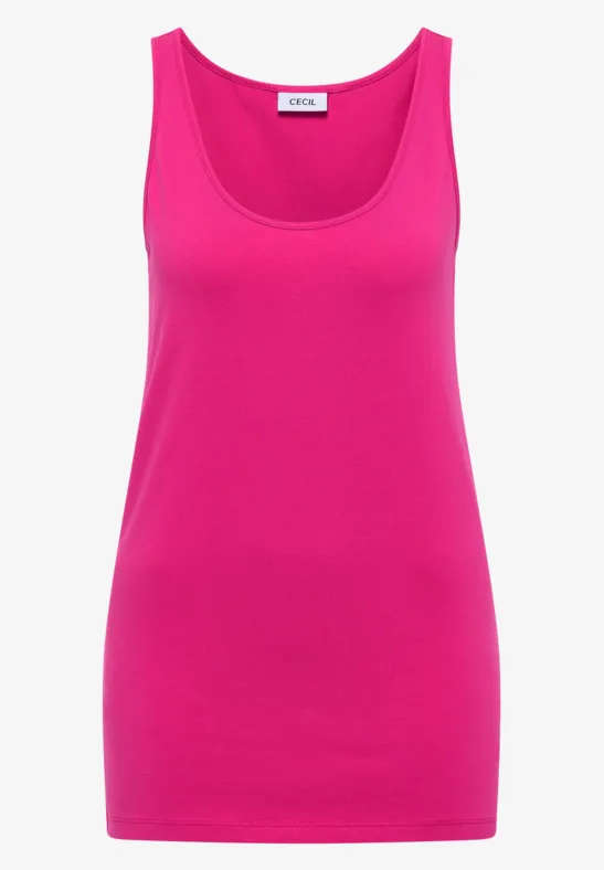 Ein schlichtes ärmelloses Top in leuchtendem Pink.