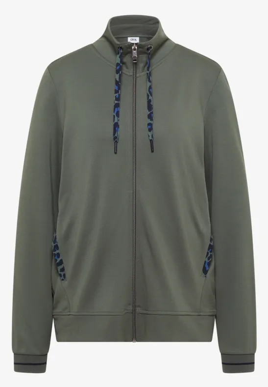 Leichte Jacke mit Stehkragen und Zipper dried olive green