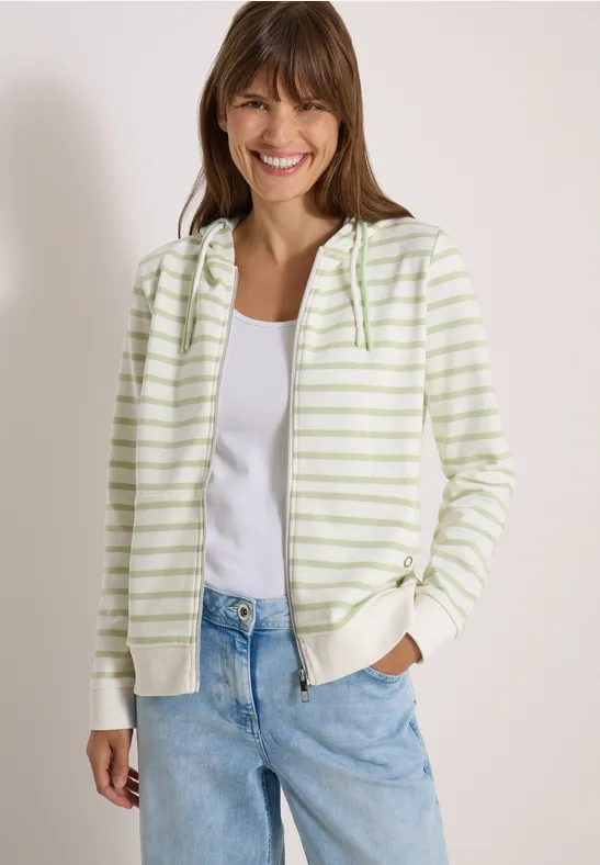 Langarm Jacke mit Kapuze und Struktur raw matcha lime