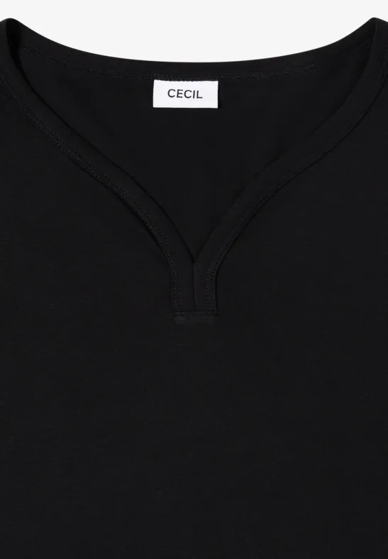 Schwarzes V-Ausschnitt-Shirt von Cecil.