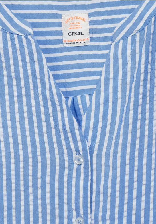 Blouse met seersuckerpatroon bluebell