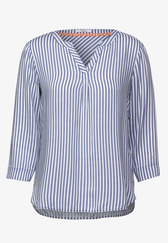Blouse met gestreept patroon deep blue