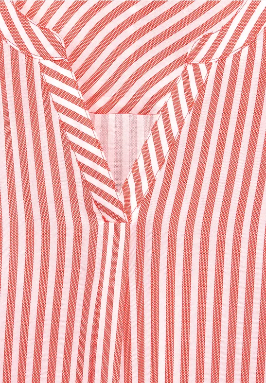 Bluse mit Streifen Muster papaya orange