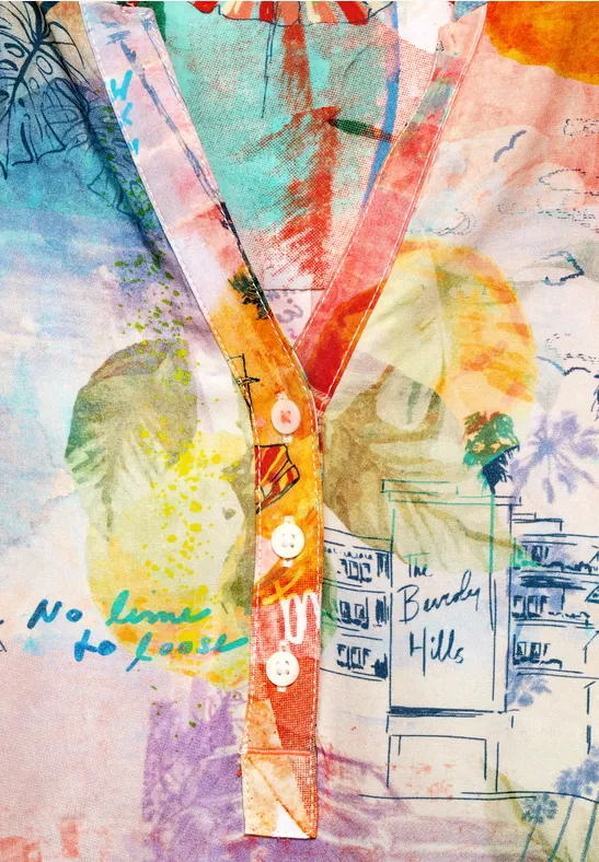 Bluse mit Print fresh coral