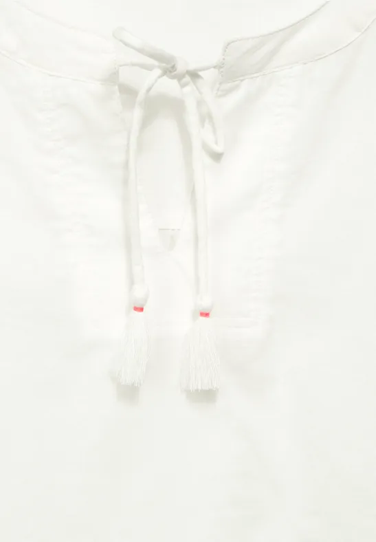 Bluse mit Tunika-Bändchen pure off white