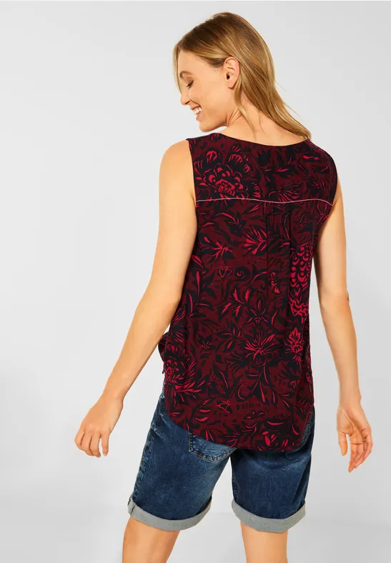 Top met bloemenpatroon copper brown