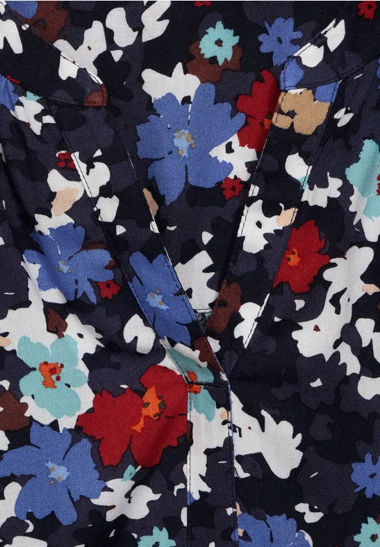 Bluse mit Blumen Print deep blue
