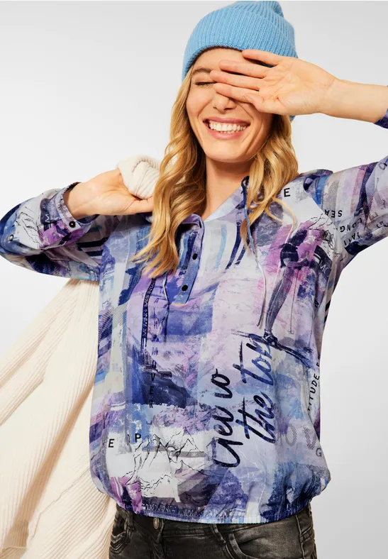 Blouse in tuniekstijl mountain blue