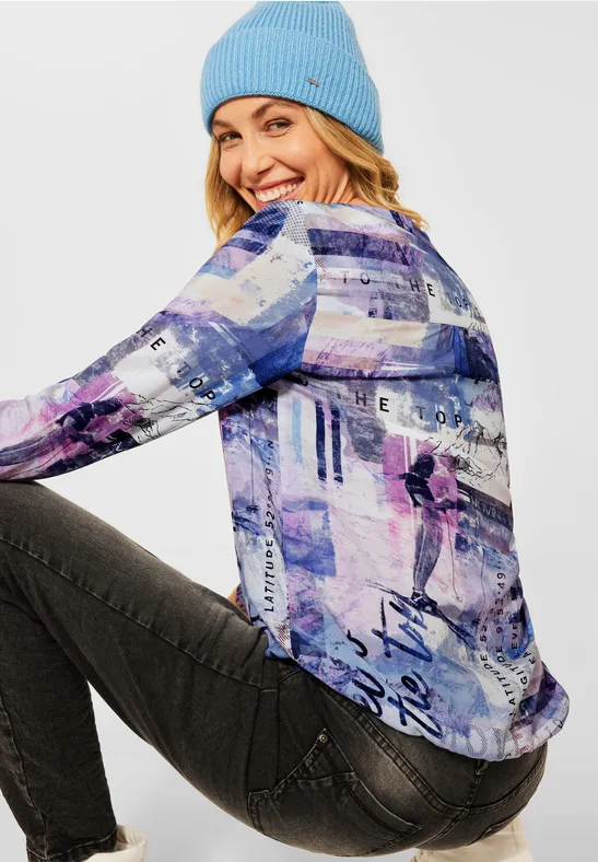 Blouse in tuniekstijl mountain blue